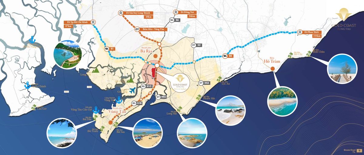 Vị trí dự án Gold Coast Bà Rịa Vũng Tàu